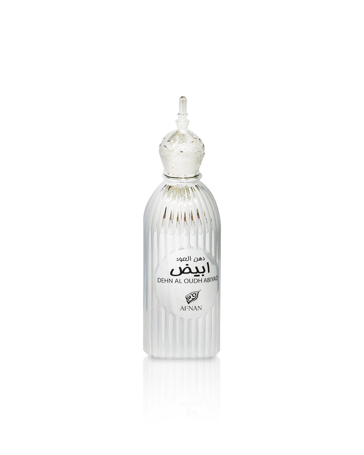 Afnan Dehn Al Oudh Abiyad perfume bottle against white background
