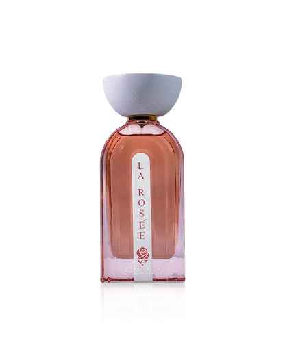 ahmed al maghribi la rosee perfume bottle shows against white background