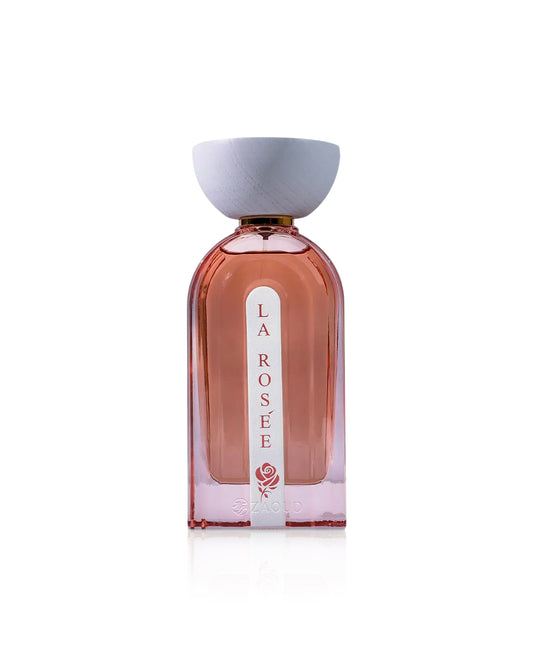 ahmed al maghribi la rosee perfume bottle shows against white background
