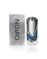 ahmed al maghribi the beyond 2050 perfume bottle shows beside its packaging against white background