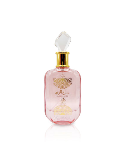al wataniah sabah al ward sugar perfume bottle shows against white background