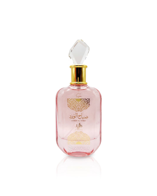 al wataniah sabah al ward sugar perfume bottle shows against white background