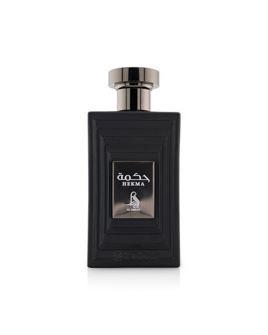 al absar hekma perfume bottle shows against white background