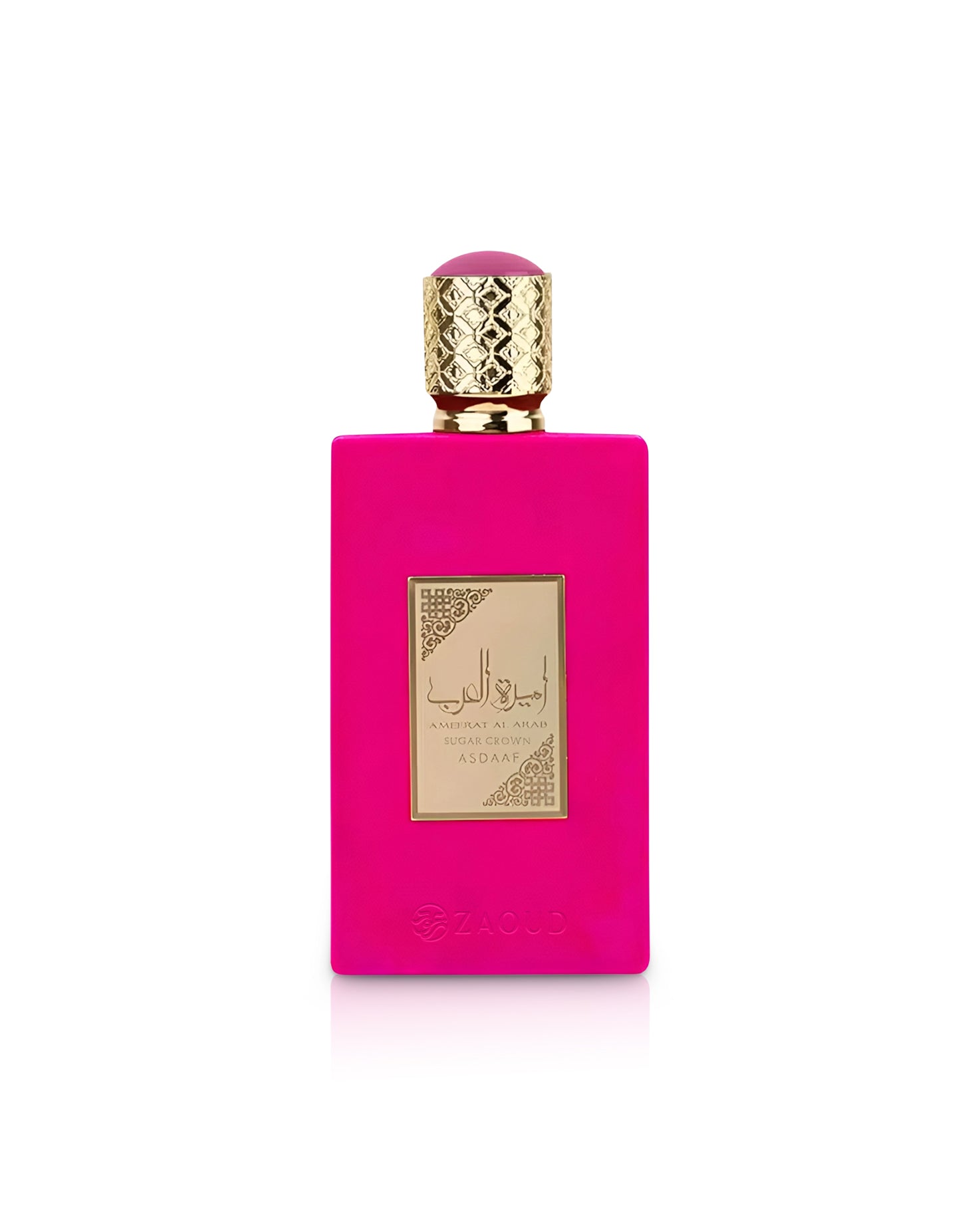 ameerat al arab sugar crown pink perfume bottle shows against white background