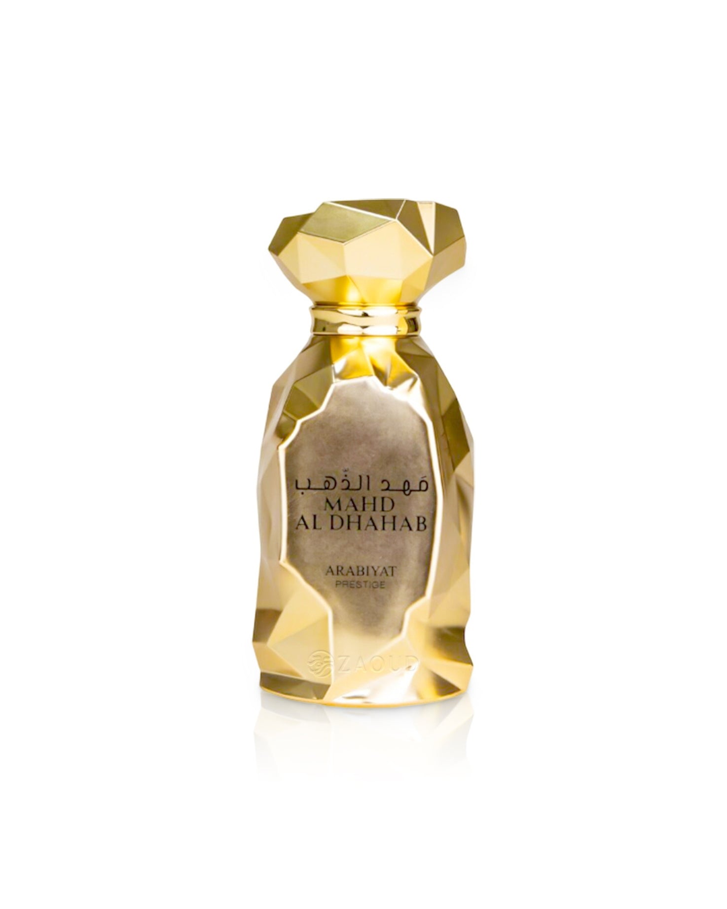 Arabiyat Prestige MAHD AL DHAHAB perfume bottle shows against white background
