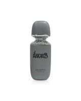 arabiyat prestige ramad perfume gray bottle shows against white background