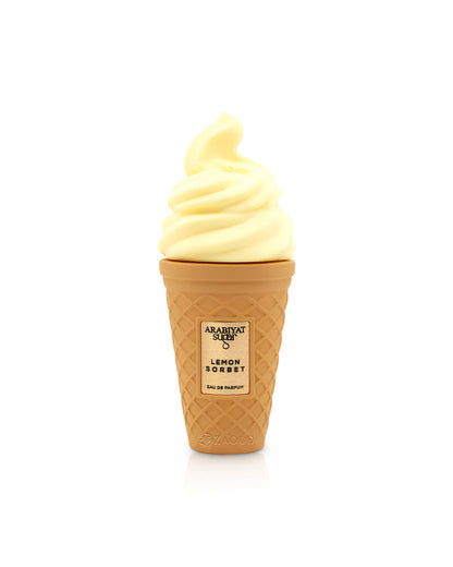 arabiyat sugar lemon sorbet perfume bottle shows against white background