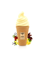 arabiyat sugar lemon sorbet perfume bottle surrounded by fragrance notes like lemon and vanilla shows against white background
