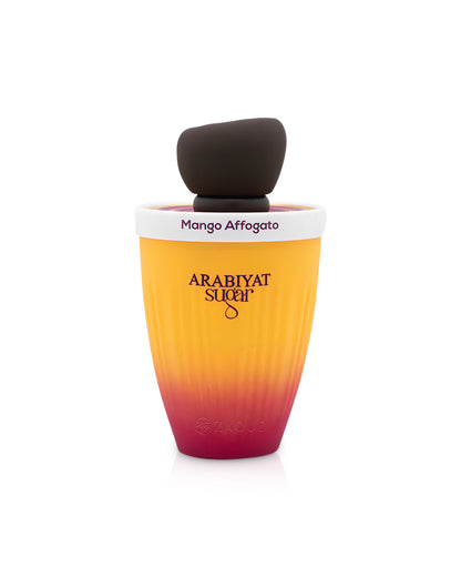arabiyat sugar mango affogato perfume bottle shows against white background