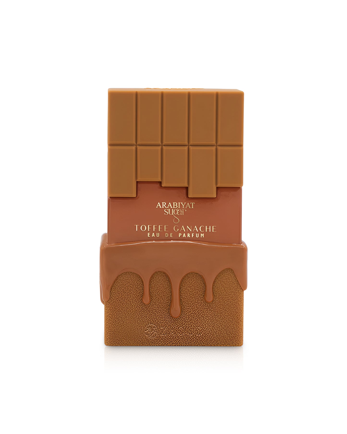 arabiyat sugar toffee ganache perfume bottle shows against white background