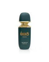 ARABIYAT PRESTIGE RAMAD ORIENTAL Perfume green bottle with gold cap on a white background