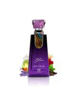 bloom spectrum by ahmed perfume bottle surrounded by fragrance notes like lavender and rose  shows against white background