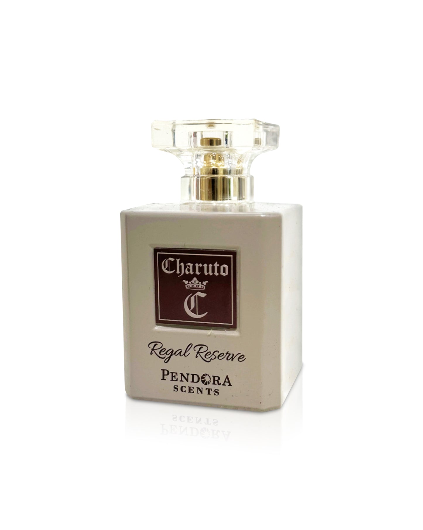 charuto regal reserve perfume bottle shows against white background