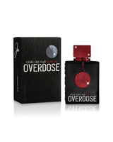 armaf club de nuit intense overdose perfume bottle shows beside its packaging against white background