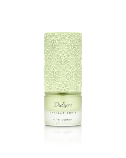 dulzura vanilla envie perfume bottle shows against white background