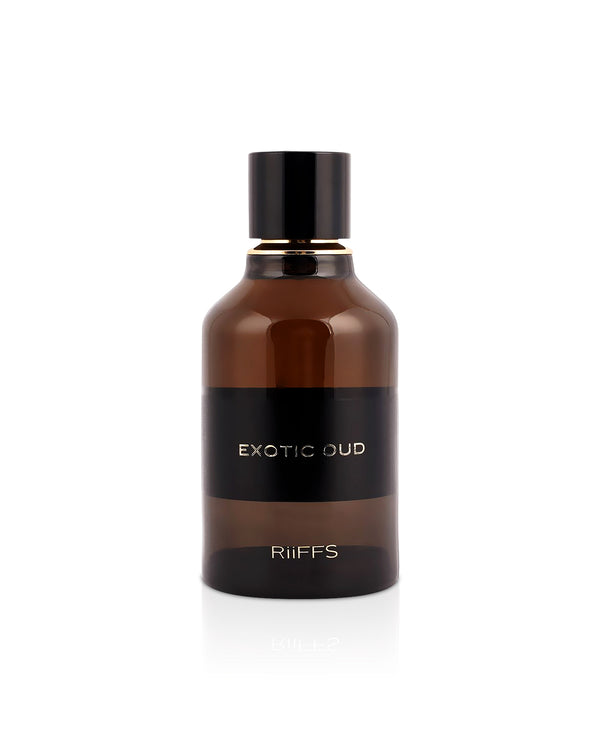 Riiffs Exotic Oud EDP perfume bottle against white background