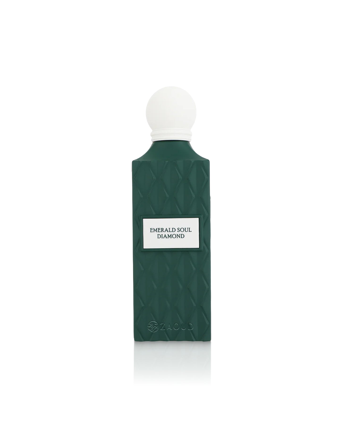 emerald soul diamond perfume bottle shows against white background