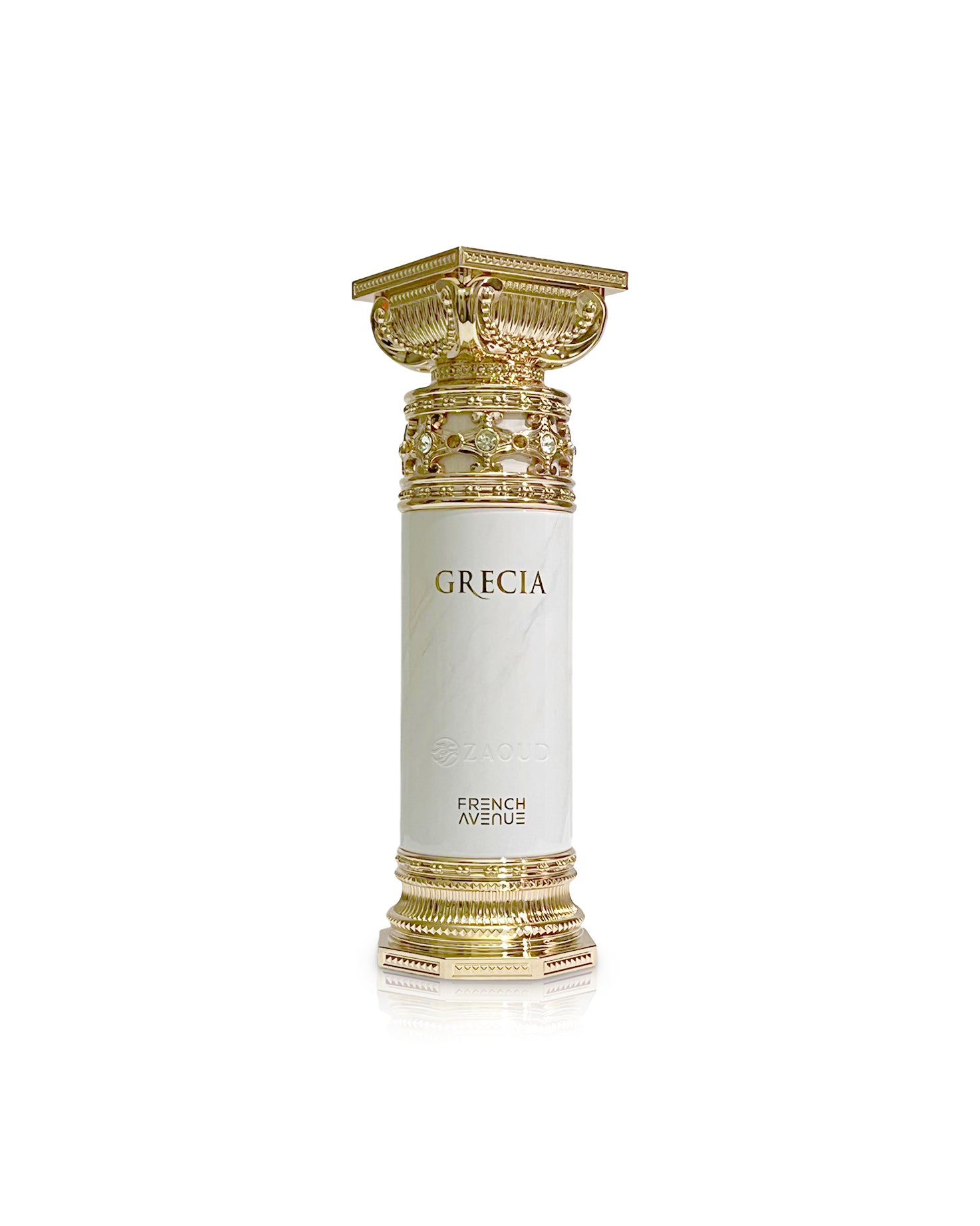 french avenue grecia perfume bottle shows against white background 