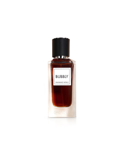 FRAGRANCE WORLD BUBBLY Perfume bottle labeled 'Bubbly' on a white background