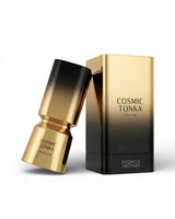 french avenue cosmic tonka parfum bottle shows beside its packaging against white background
