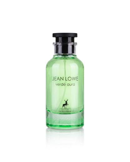 jean lowe vere aura perfume bottle shows against white background