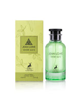 jean lowe vere aura perfume bottle shows beside its packaging against white background