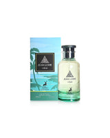 jean lowe vibe perfume bottle shows beside its box against white background