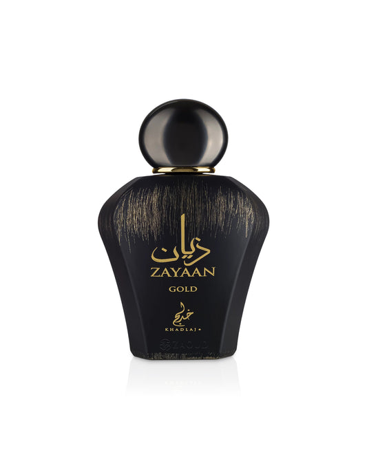 khadlaj Zayaan Gold perfume bottle on a white background