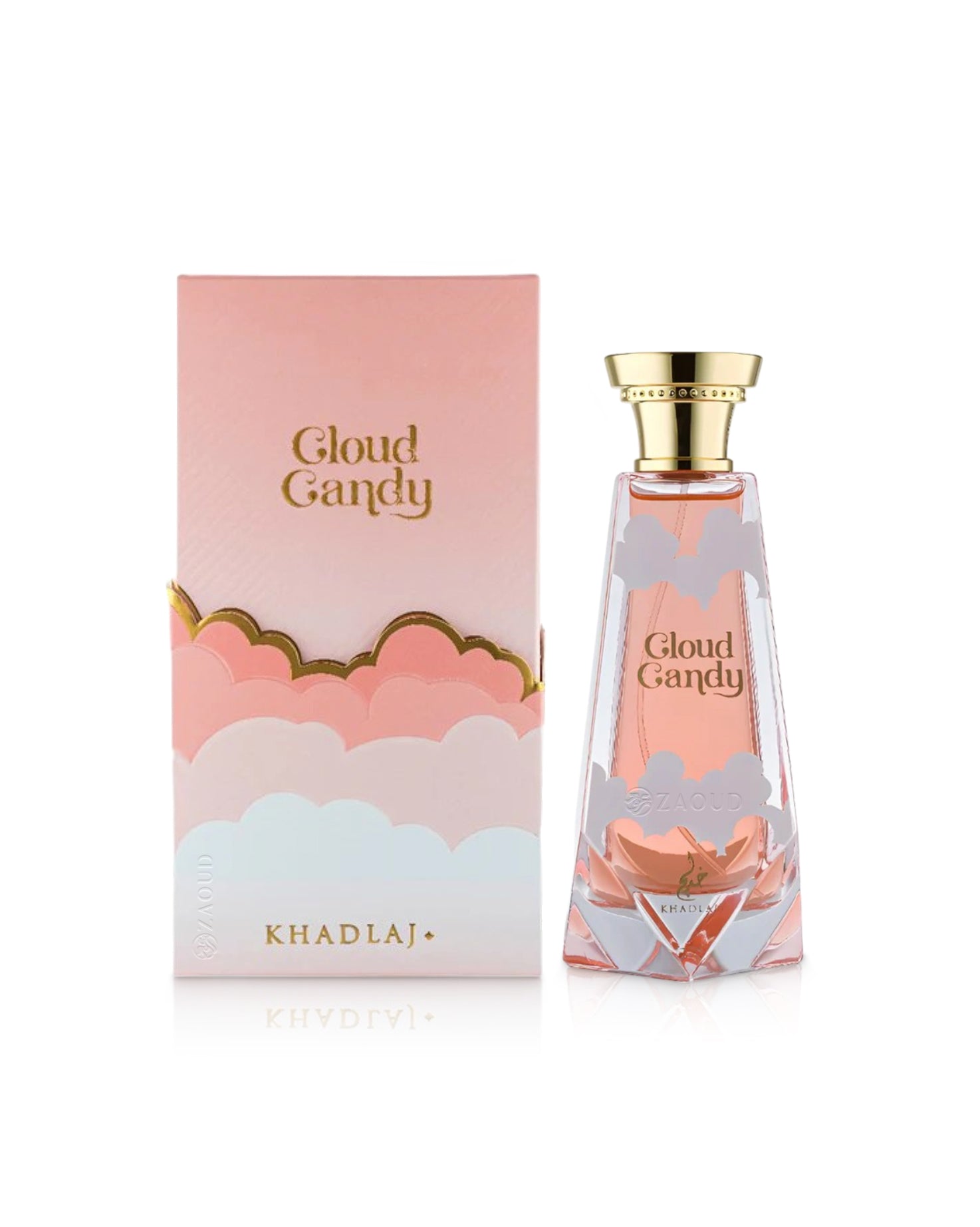 khadlaj cloud candy Perfume bottle and packaging with 'Cloud Candy' branding on a white background
