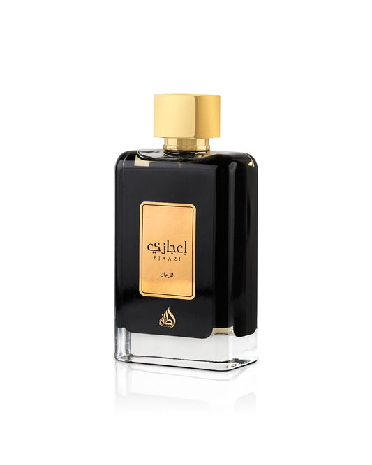 lattafa ejaazi perfume bottle shows against white background