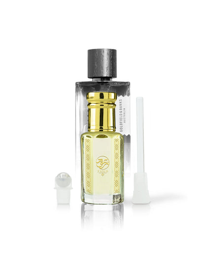 LEEUWIN perfume oil bottle with Pacific Rock Moss bottle shows behind against white background