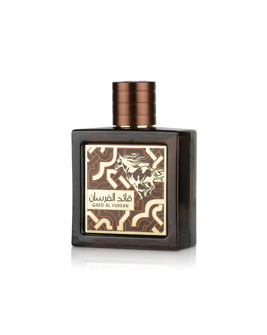 qaed al fursan untamed perfume bottle shows against white background