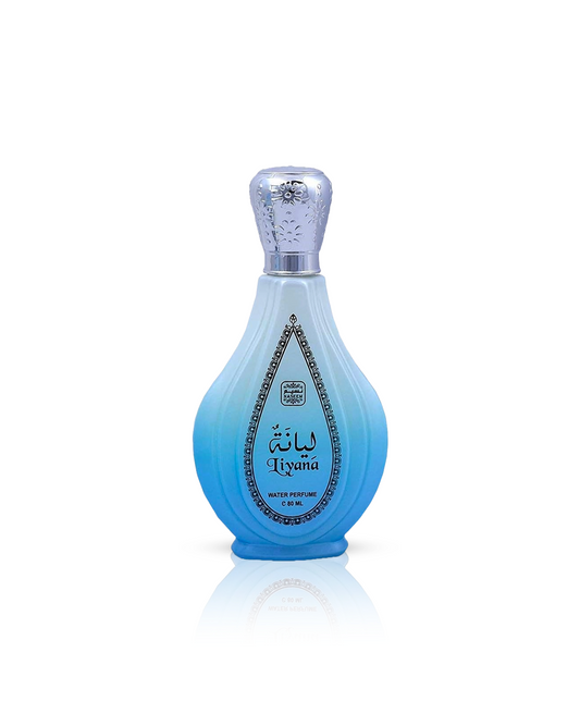 liyana aqua parfum by naseem perfume bottle shows against white background