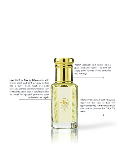HABIBTI SHAMS PERFUME OIL BOTTLE with gold cap on a white background