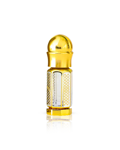 MASAKALI perfume oil golden bottle shows against white background