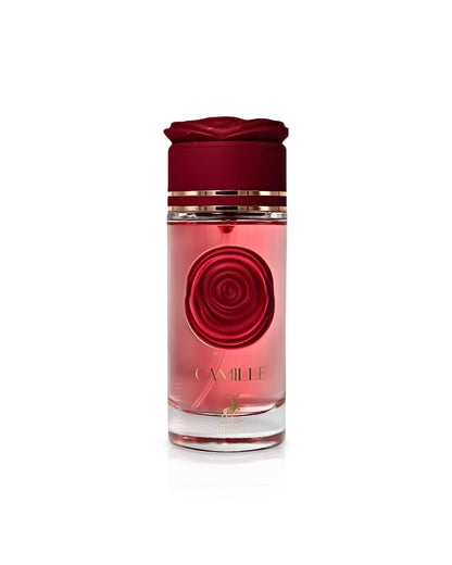 maison Alhambra camille perfume bottle shows against white background