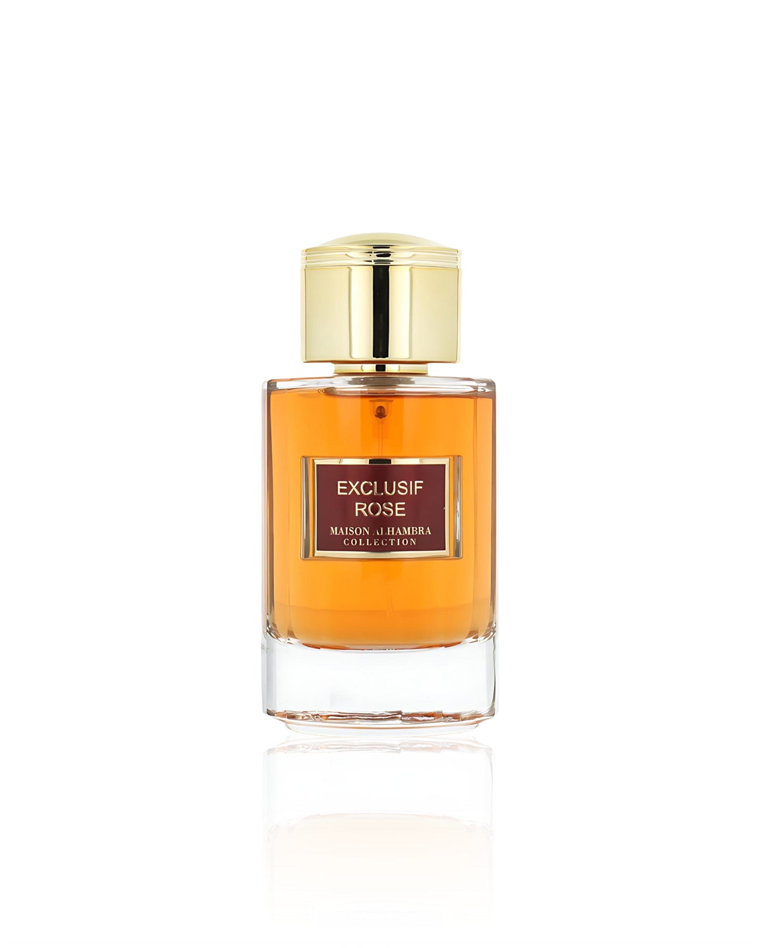Maison alhambra exclusif rose perfume bottle against white background