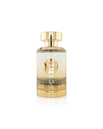 paris corner mango jugoso perfume bottle shows against white background