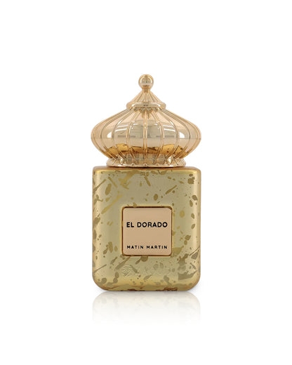 matin martin el dorado perfume bottle shows against white background