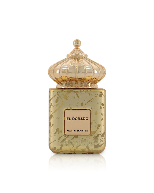 matin martin el dorado perfume bottle shows against white background
