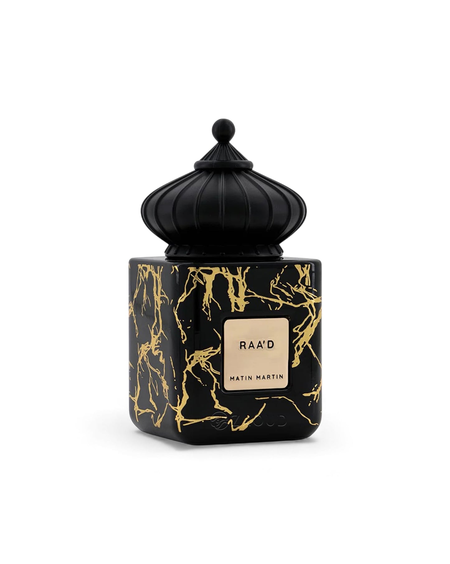 MATIN martin raa'd perfume black bottle shows against white background