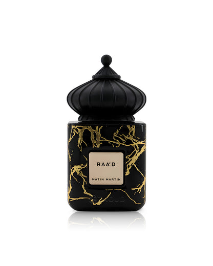 MATIN martin raa'd perfume bottle shows against white background