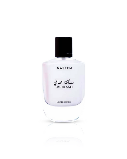 musk safi aqua parfum by naseem perfume bottle shows against white background