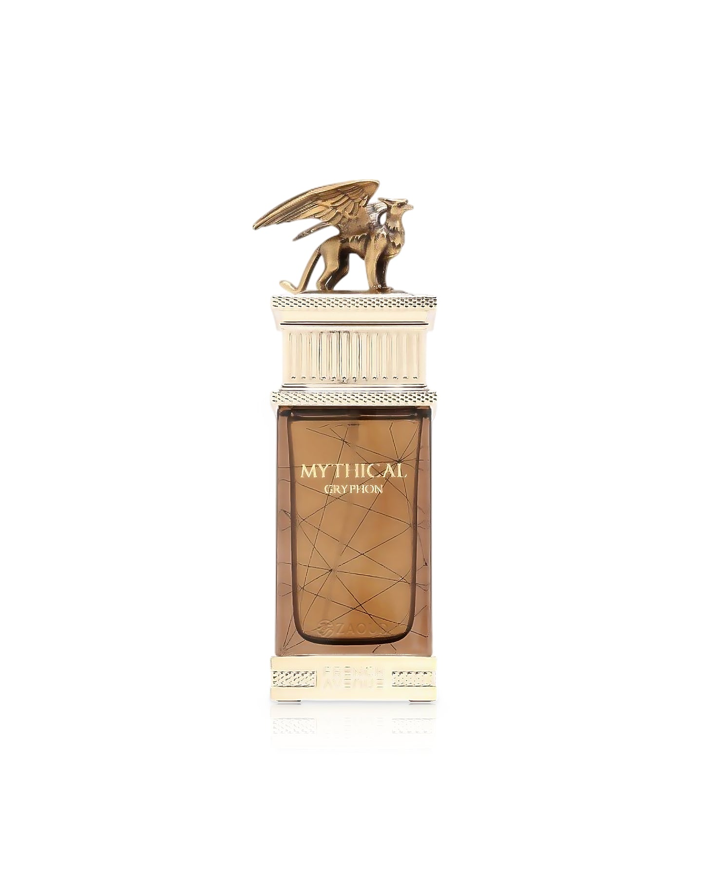 Mythical Gryphon perfume bottle shows against white background