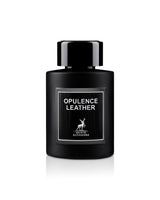 opulence leather perfume bottle shows against white background