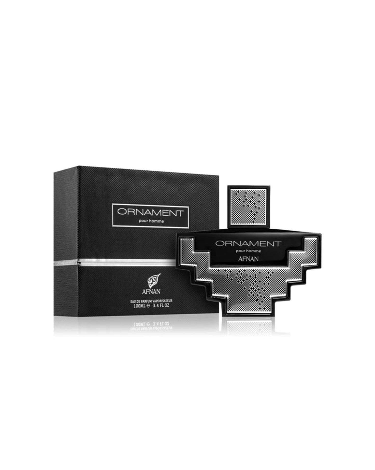 Afnan ornament pour homme perfume bottle and packaging on a white background