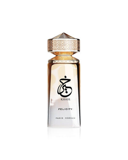 paris corner khair felicity perfume bottle shows against white background