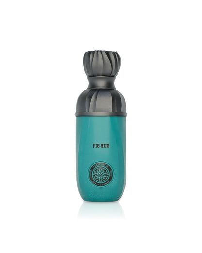 paris corner perseviron Teal and black shaker bottle with 'FIG HUG' branding on a white background