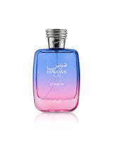 rasasi hawas london perfume bottle shows against white background