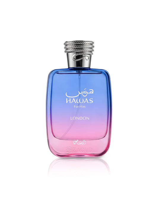 rasasi hawas london perfume bottle shows against white background